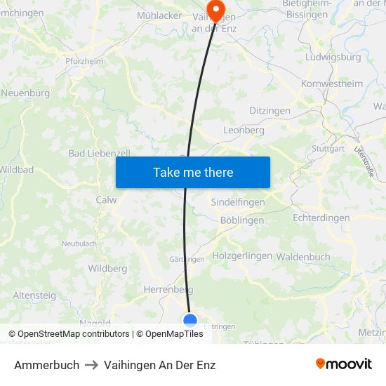 Ammerbuch to Vaihingen An Der Enz map