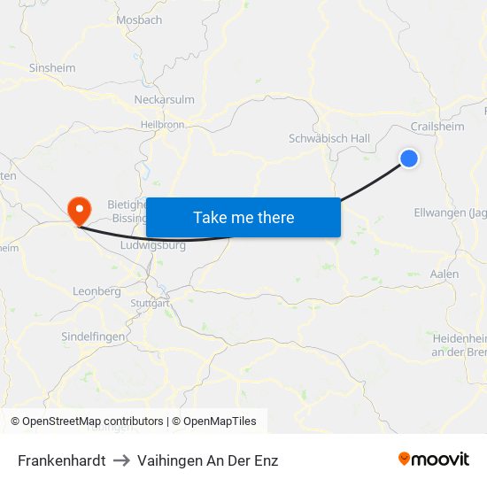 Frankenhardt to Vaihingen An Der Enz map