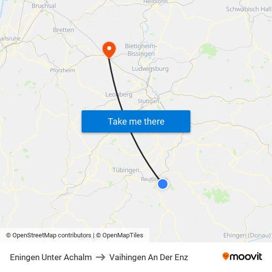 Eningen Unter Achalm to Vaihingen An Der Enz map