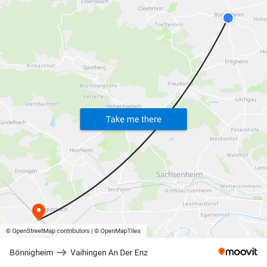 Bönnigheim to Vaihingen An Der Enz map