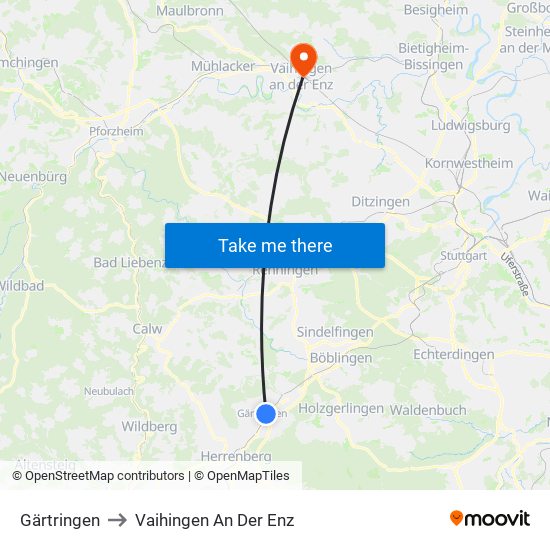 Gärtringen to Vaihingen An Der Enz map