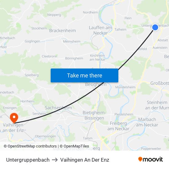 Untergruppenbach to Vaihingen An Der Enz map