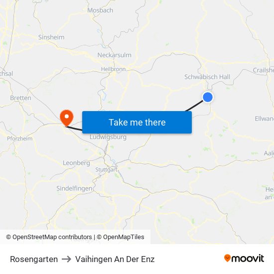 Rosengarten to Vaihingen An Der Enz map