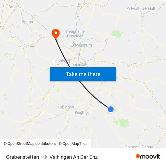 Grabenstetten to Vaihingen An Der Enz map