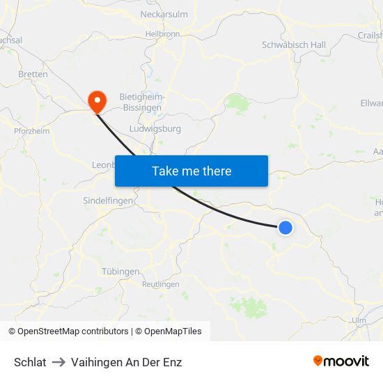 Schlat to Vaihingen An Der Enz map