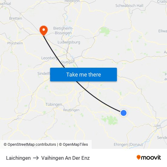 Laichingen to Vaihingen An Der Enz map