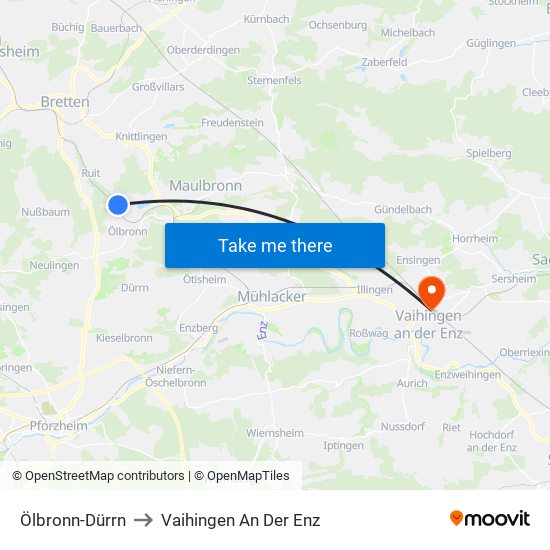 Ölbronn-Dürrn to Vaihingen An Der Enz map