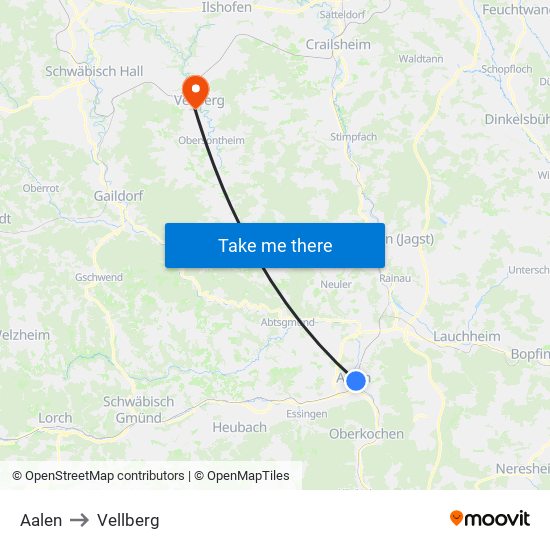 Aalen to Vellberg map