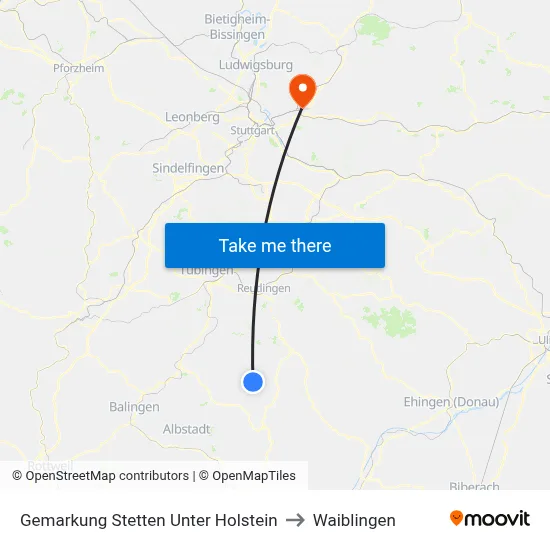 Gemarkung Stetten Unter Holstein to Waiblingen map