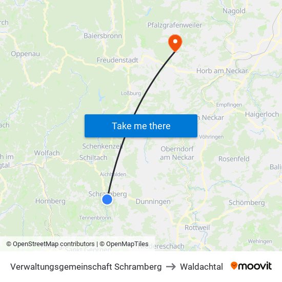 Verwaltungsgemeinschaft Schramberg to Waldachtal map