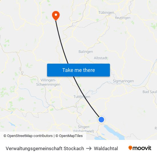 Verwaltungsgemeinschaft Stockach to Waldachtal map