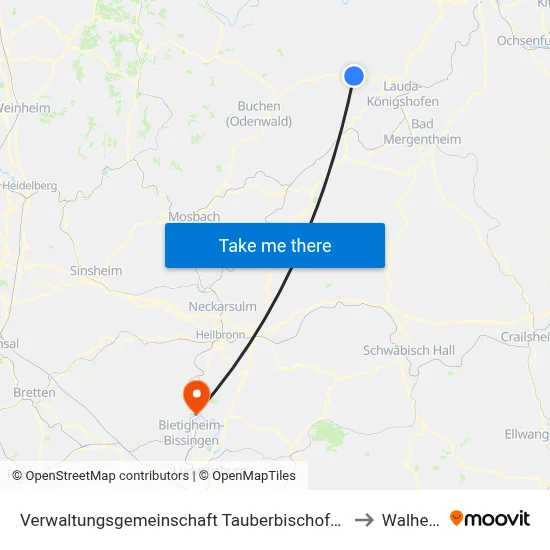 Verwaltungsgemeinschaft Tauberbischofsheim to Walheim map