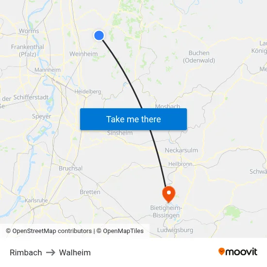 Rimbach to Walheim map
