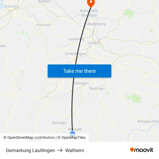 Gemarkung Lautlingen to Walheim map