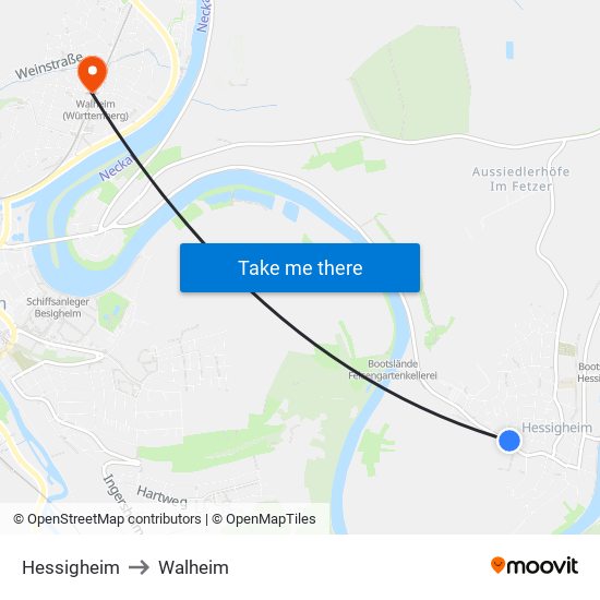 Hessigheim to Walheim map
