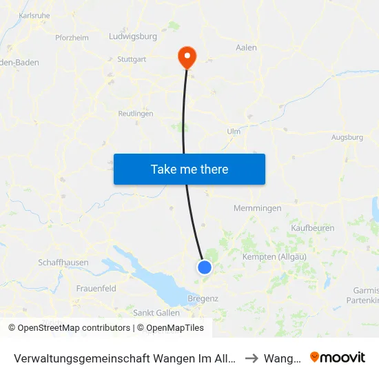 Verwaltungsgemeinschaft Wangen Im Allgäu to Wangen map
