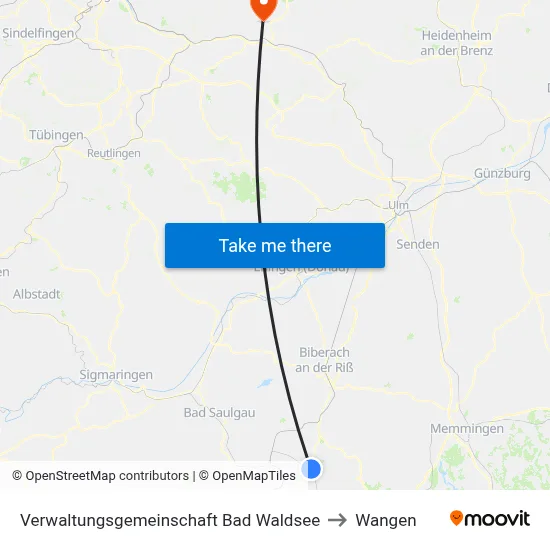 Verwaltungsgemeinschaft Bad Waldsee to Wangen map