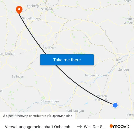 Verwaltungsgemeinschaft Ochsenhausen to Weil Der Stadt map
