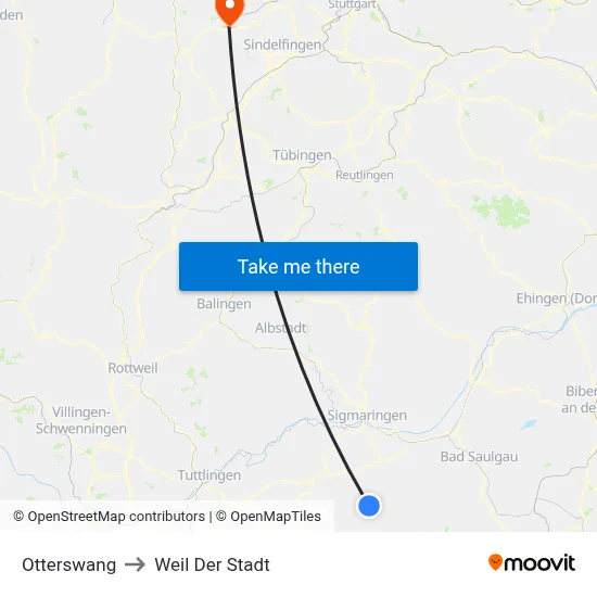 Otterswang to Weil Der Stadt map