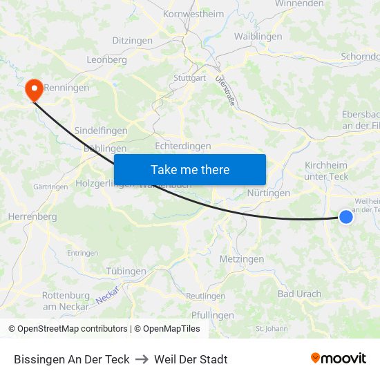 Bissingen An Der Teck to Weil Der Stadt map