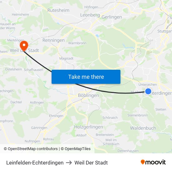 Leinfelden-Echterdingen to Weil Der Stadt map
