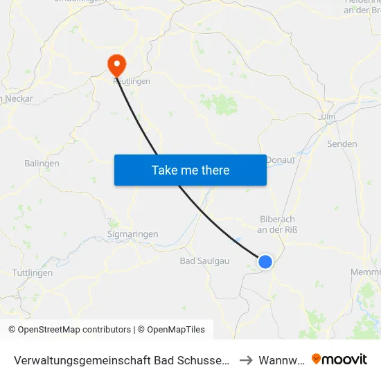Verwaltungsgemeinschaft Bad Schussenried to Wannweil map