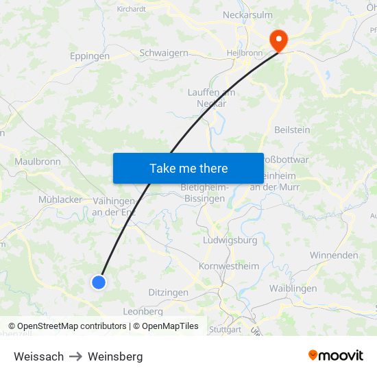 Weissach to Weinsberg map