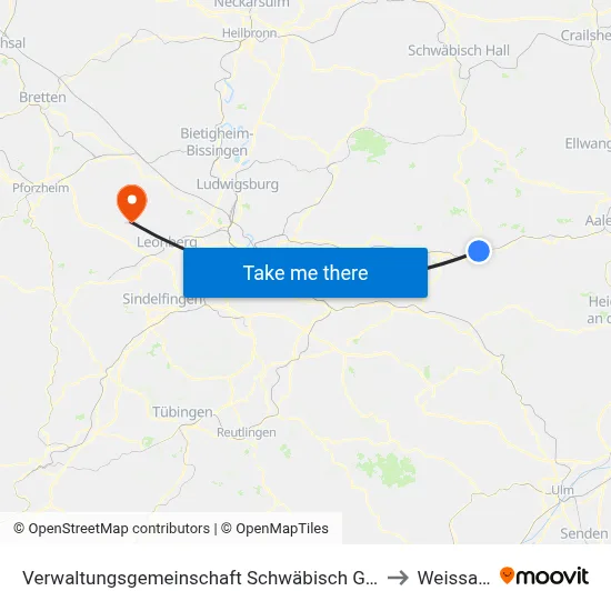 Verwaltungsgemeinschaft Schwäbisch Gmünd to Weissach map