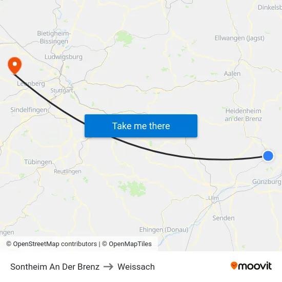Sontheim An Der Brenz to Weissach map
