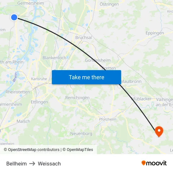 Bellheim to Weissach map