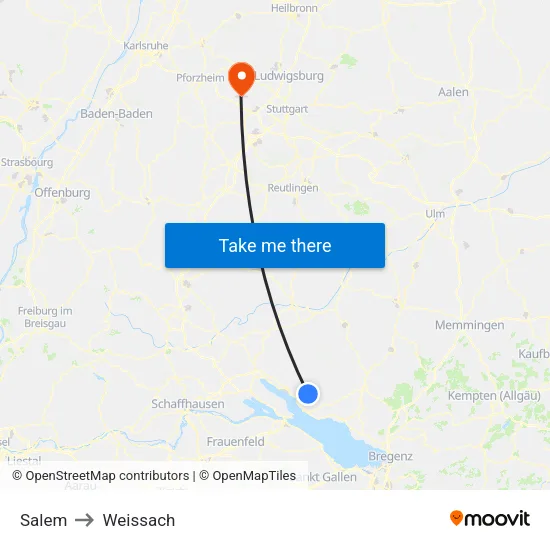 Salem to Weissach map