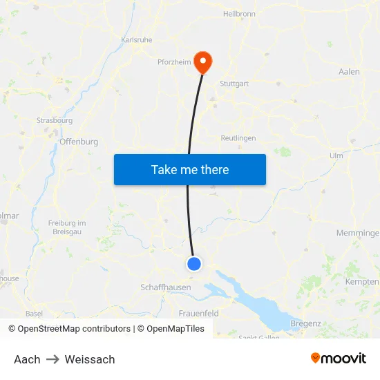 Aach to Weissach map
