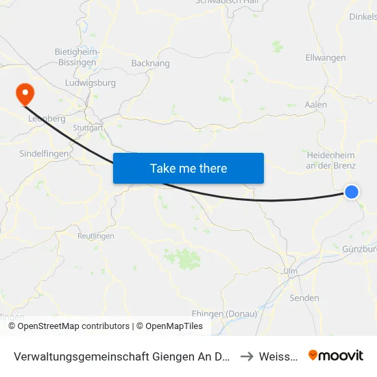 Verwaltungsgemeinschaft Giengen An Der Brenz to Weissach map