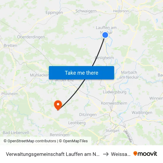 Verwaltungsgemeinschaft Lauffen am Neckar to Weissach map