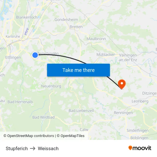 Stupferich to Weissach map