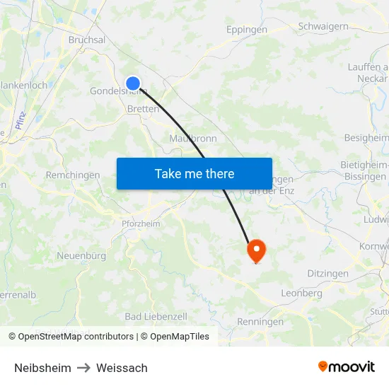 Neibsheim to Weissach map