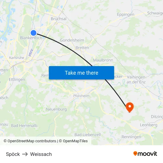 Spöck to Weissach map