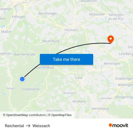 Reichental to Weissach map