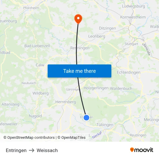 Entringen to Weissach map