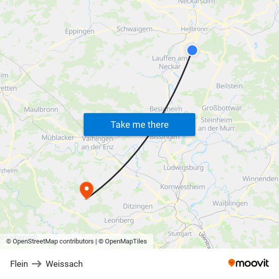 Flein to Weissach map