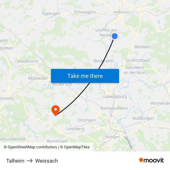 Talheim to Weissach map