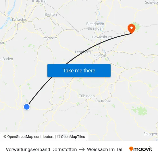 Verwaltungsverband Dornstetten to Weissach Im Tal map