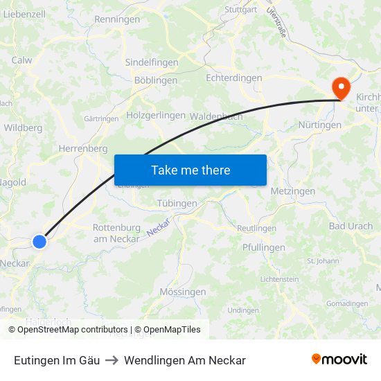 Eutingen Im Gäu to Wendlingen Am Neckar map