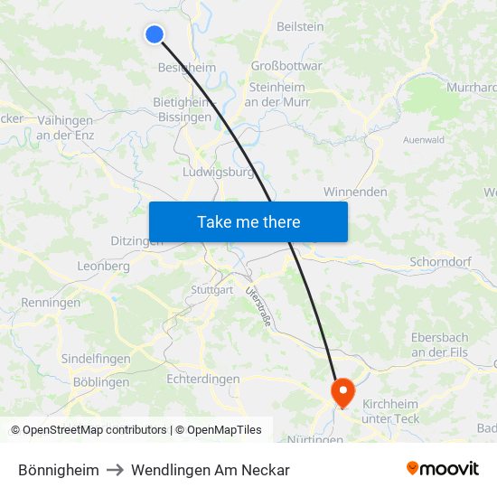 Bönnigheim to Wendlingen Am Neckar map