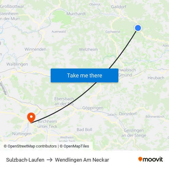 Sulzbach-Laufen to Wendlingen Am Neckar map