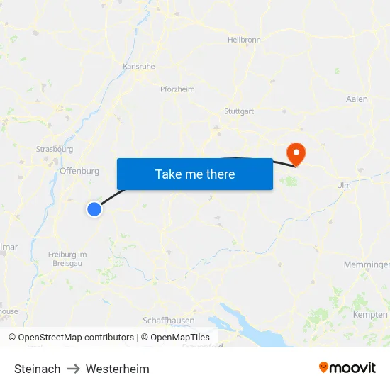 Steinach to Westerheim map