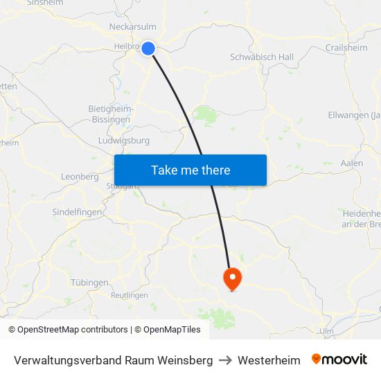 Verwaltungsverband Raum Weinsberg to Westerheim map