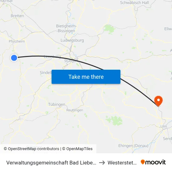 Verwaltungsgemeinschaft Bad Liebenzell to Westerstetten map
