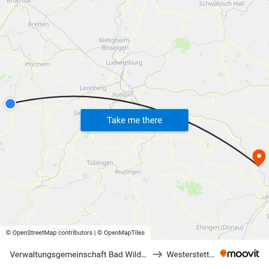 Verwaltungsgemeinschaft Bad Wildbad to Westerstetten map