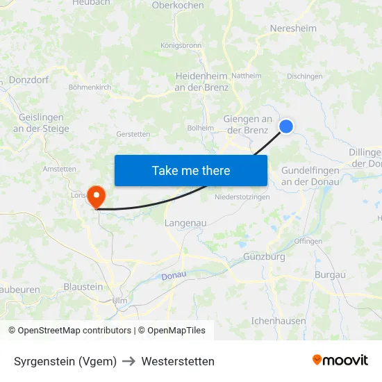 Syrgenstein (Vgem) to Westerstetten map